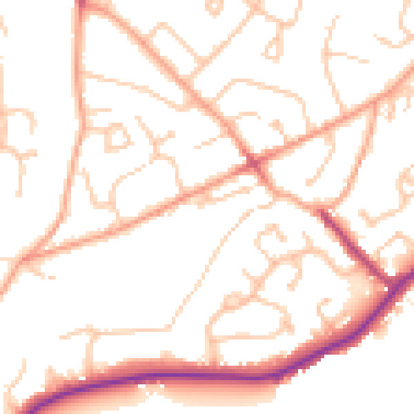 Daytime road noise heatmap for WV6 8HS