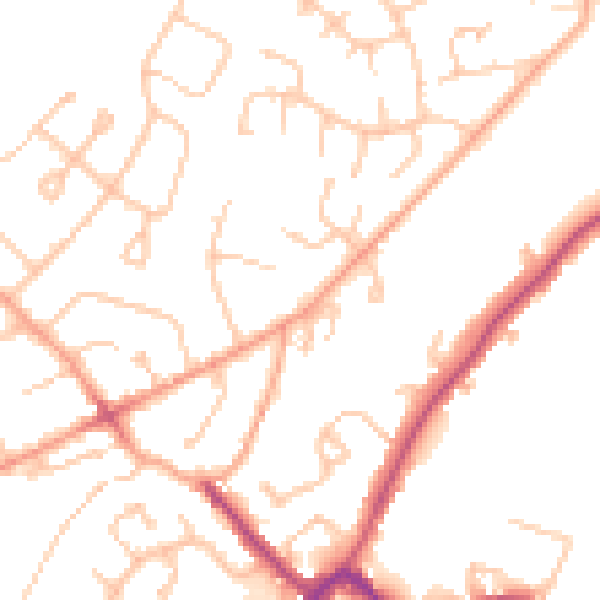 Daytime road noise heatmap for WV6 8LS