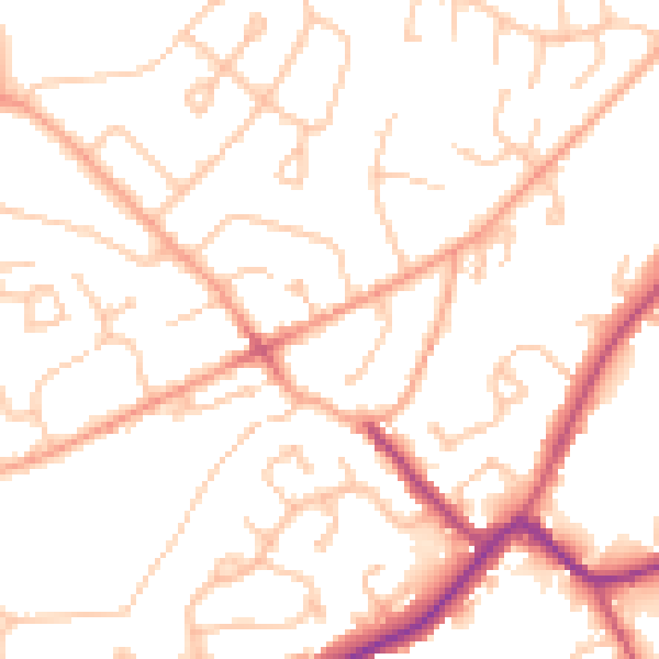 Daytime road noise heatmap for WV6 8NG