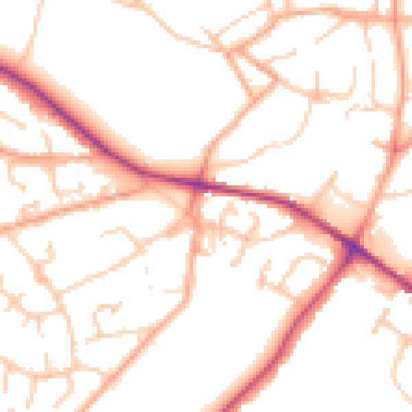 Daytime road noise heatmap for WV6 8QH