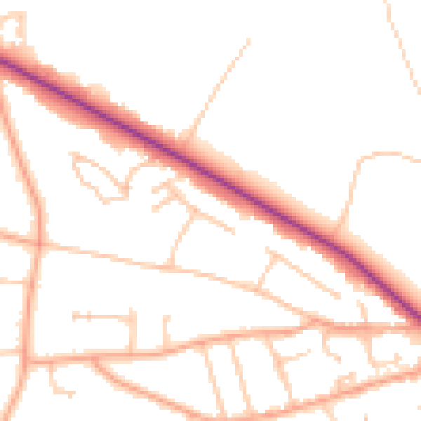 Daytime road noise heatmap for WV6 8TG