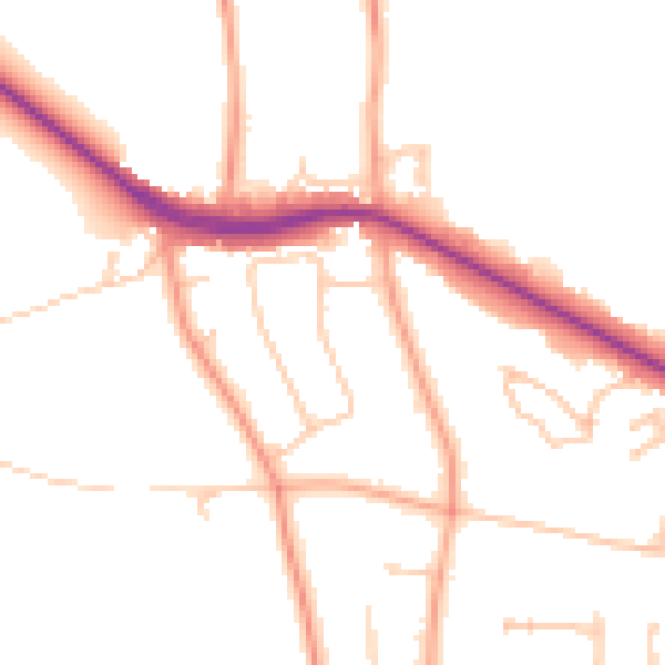 Daytime road noise heatmap for WV6 8TR