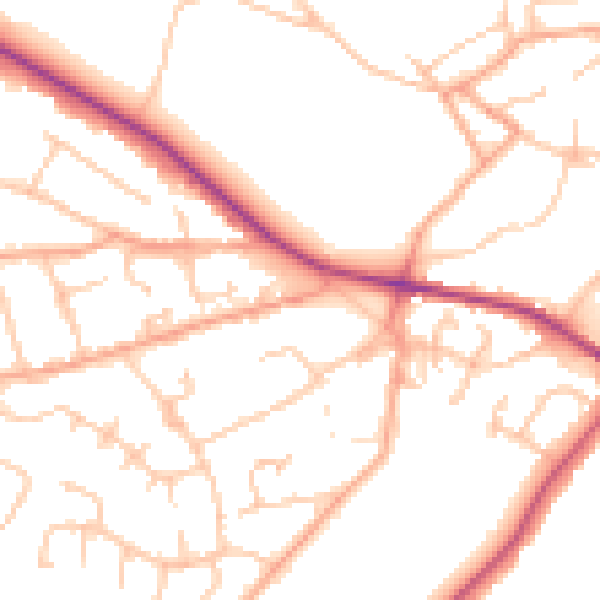 Daytime road noise heatmap for WV6 8UB