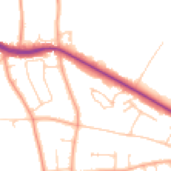 Daytime road noise heatmap for WV6 8UD