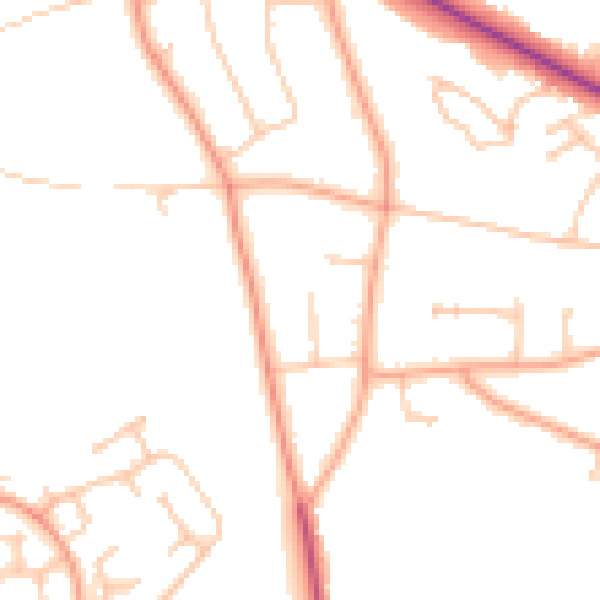 Daytime road noise heatmap for WV6 8UJ