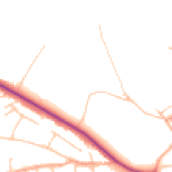 Daytime road noise heatmap for WV6 9BH