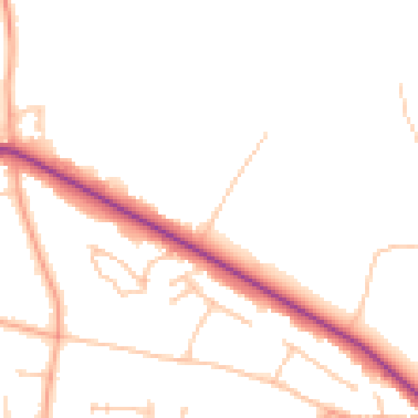 Daytime road noise heatmap for WV6 9BS