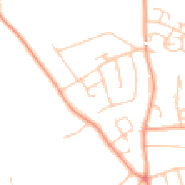 Daytime road noise heatmap for WV6 9DG