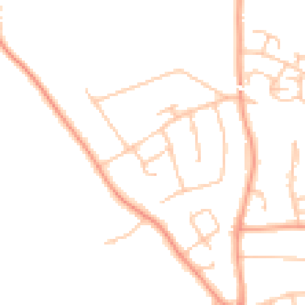 Daytime road noise heatmap for WV6 9DQ