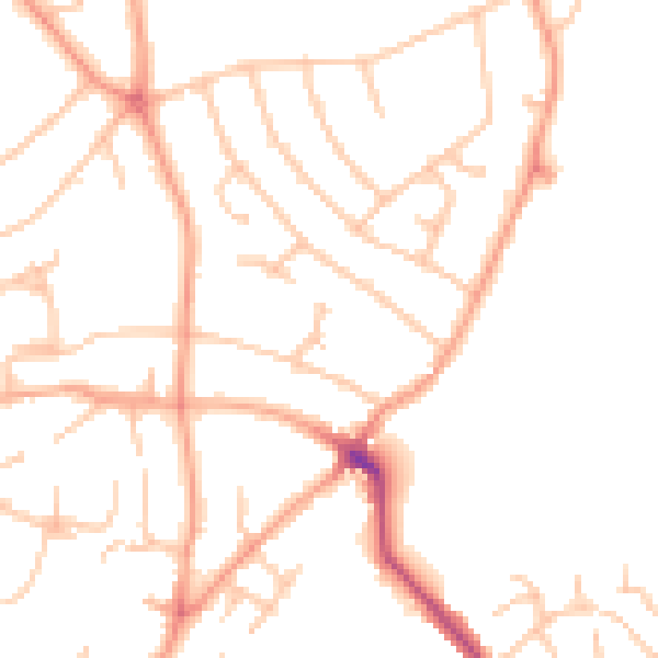 Daytime road noise heatmap for WV6 9EX
