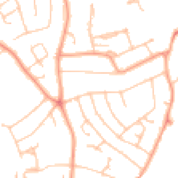 Daytime road noise heatmap for WV6 9JP