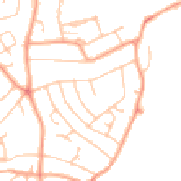 Daytime road noise heatmap for WV6 9JU