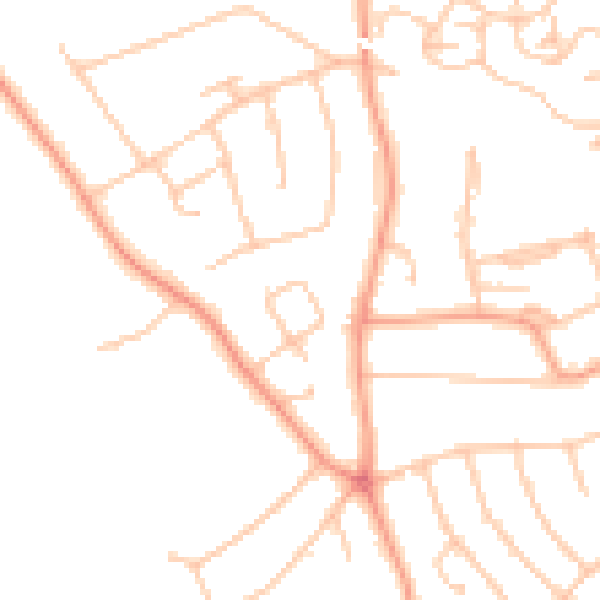 Daytime road noise heatmap for WV6 9QL