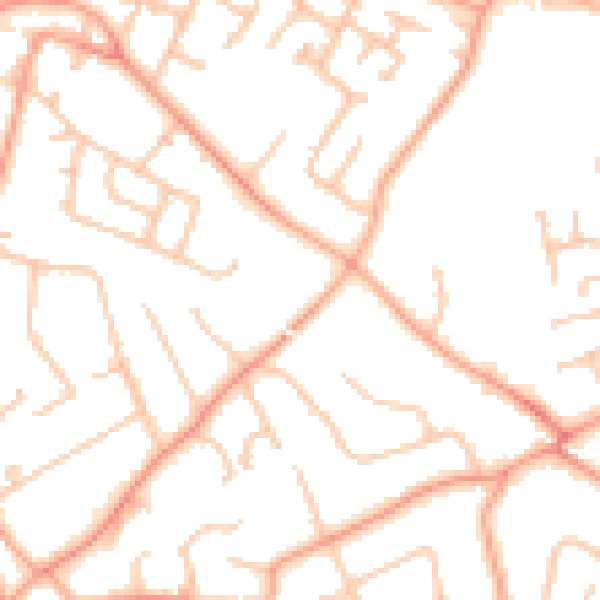 Daytime road noise heatmap for WV8 1AA