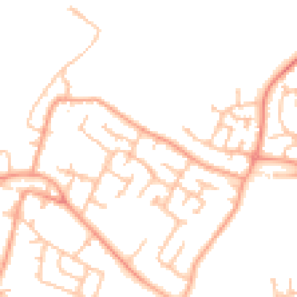 Daytime road noise heatmap for WV8 1AD