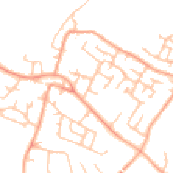Daytime road noise heatmap for WV8 1AE