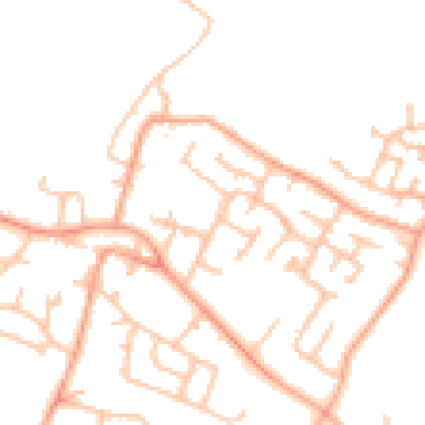 Daytime road noise heatmap for WV8 1AJ