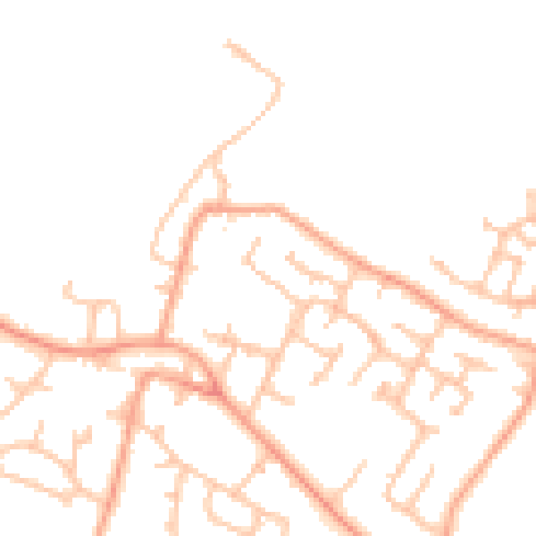 Daytime road noise heatmap for WV8 1AN