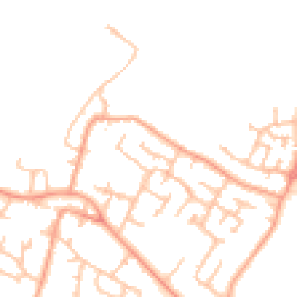 Daytime road noise heatmap for WV8 1AR