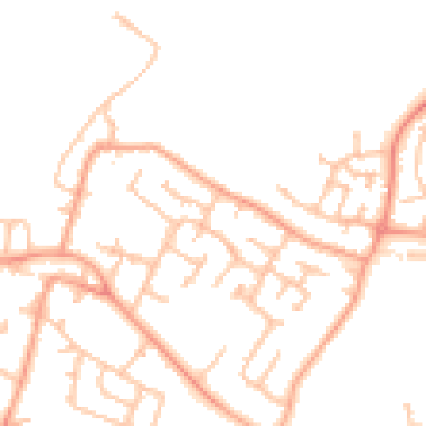 Daytime road noise heatmap for WV8 1AS