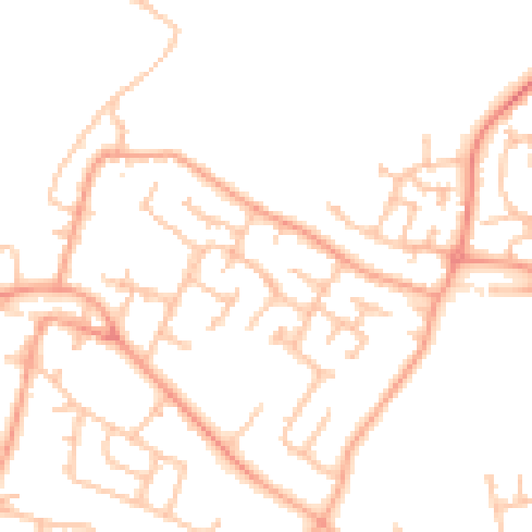 Daytime road noise heatmap for WV8 1AU