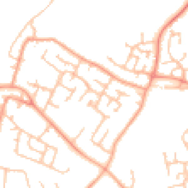 Daytime road noise heatmap for WV8 1AY