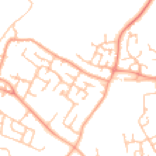 Daytime road noise heatmap for WV8 1BA