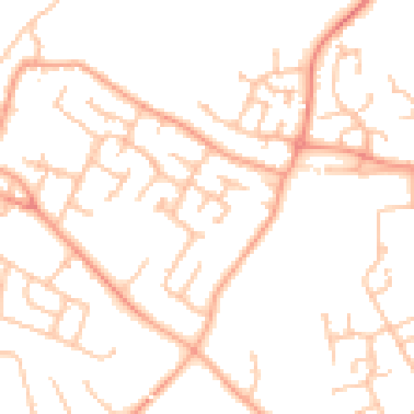 Daytime road noise heatmap for WV8 1BG