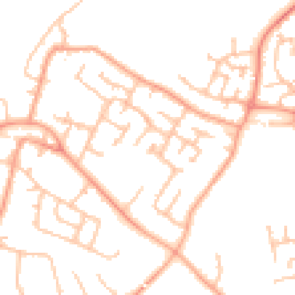 Daytime road noise heatmap for WV8 1BH