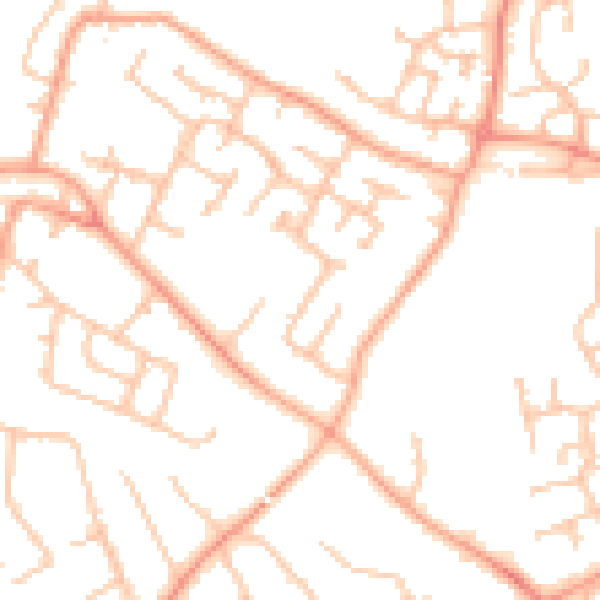 Daytime road noise heatmap for WV8 1BL