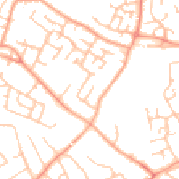 Daytime road noise heatmap for WV8 1BN