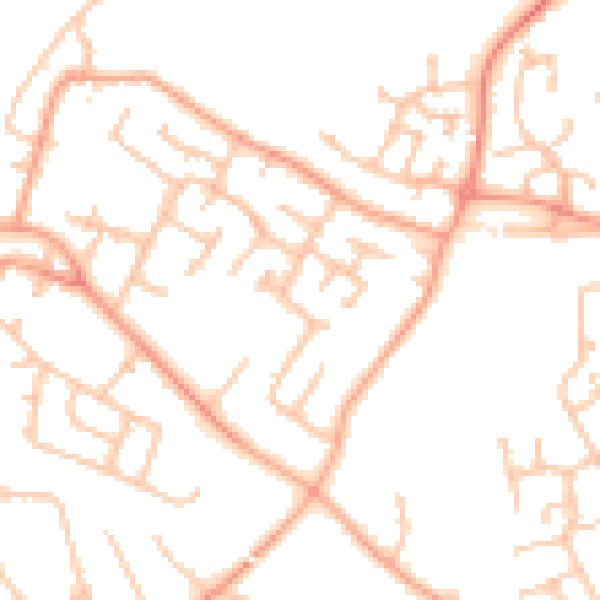 Daytime road noise heatmap for WV8 1BQ