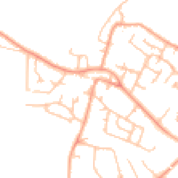 Daytime road noise heatmap for WV8 1BX