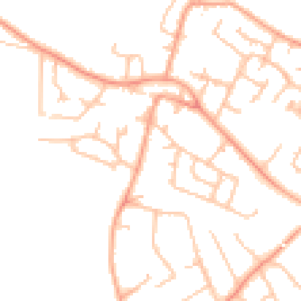 Daytime road noise heatmap for WV8 1BY