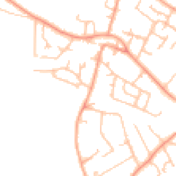 Daytime road noise heatmap for WV8 1DA