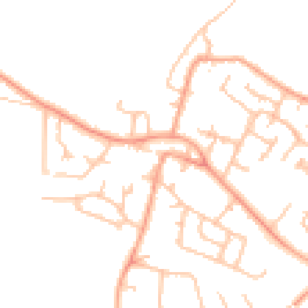 Daytime road noise heatmap for WV8 1DB