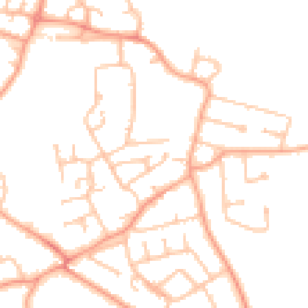 Daytime road noise heatmap for WV8 1DF