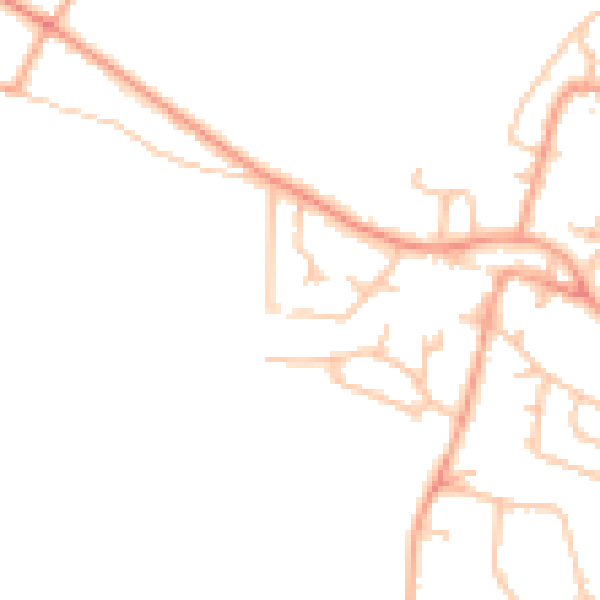 Daytime road noise heatmap for WV8 1DJ