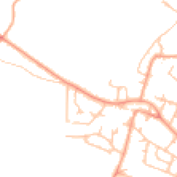 Daytime road noise heatmap for WV8 1DN
