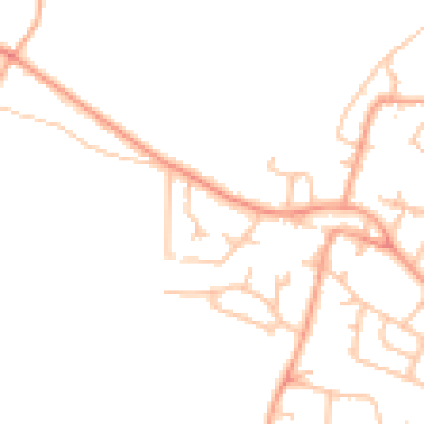 Daytime road noise heatmap for WV8 1DT