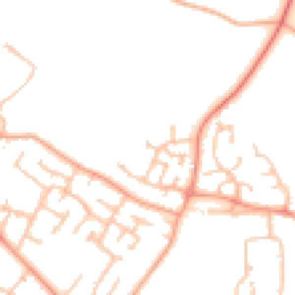 Daytime road noise heatmap for WV8 1FE
