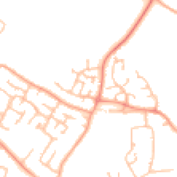 Daytime road noise heatmap for WV8 1FJ