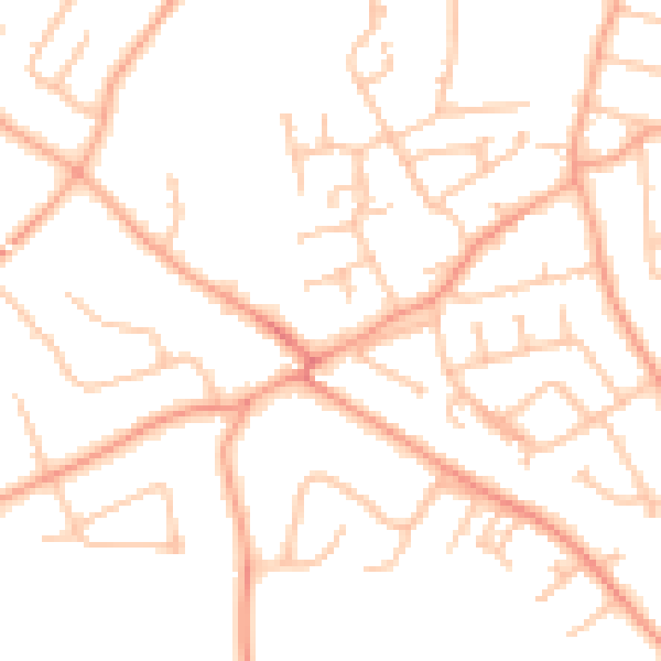 Daytime road noise heatmap for WV8 1FL