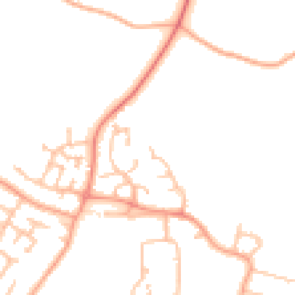 Daytime road noise heatmap for WV8 1GB