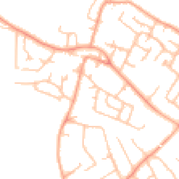 Daytime road noise heatmap for WV8 1GP