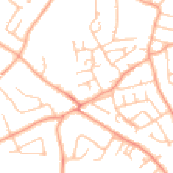 Daytime road noise heatmap for WV8 1HE