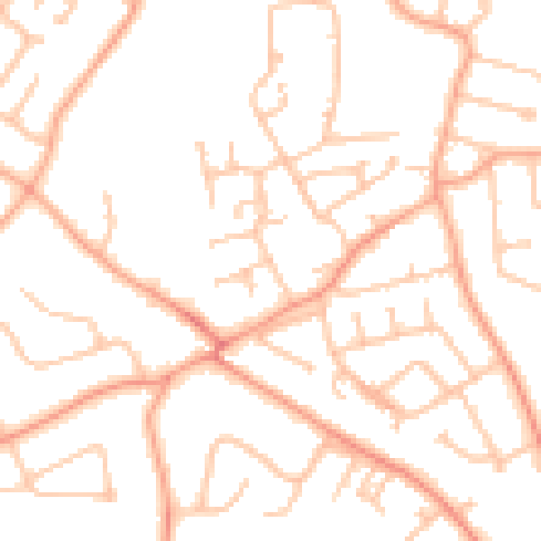 Daytime road noise heatmap for WV8 1HQ