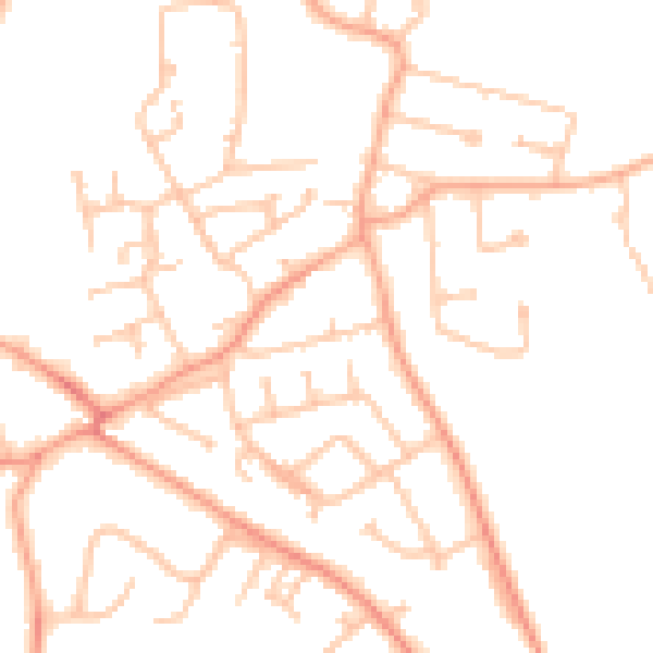 Daytime road noise heatmap for WV8 1HX