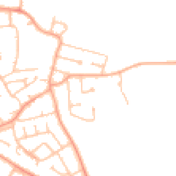 Daytime road noise heatmap for WV8 1JQ