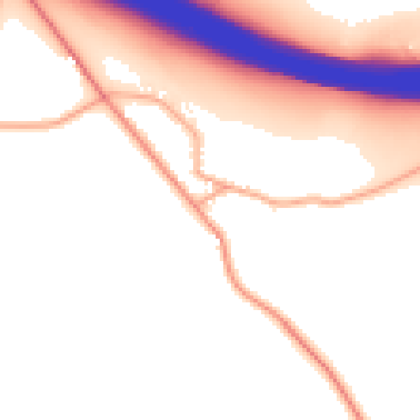 Daytime road noise heatmap for WV8 1QR